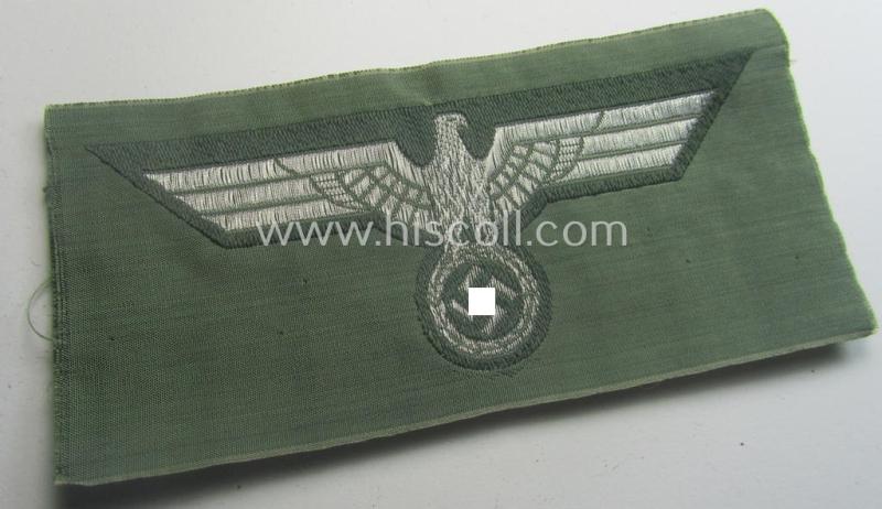 WH (Heeres) officers'- (ie. eventually NCO-) type breasteagle being a 'virtually mint- ie. unissued' example as executed in attractive so-called: 'flat-wire'- (ie. 'BeVo'-) weave-pattern