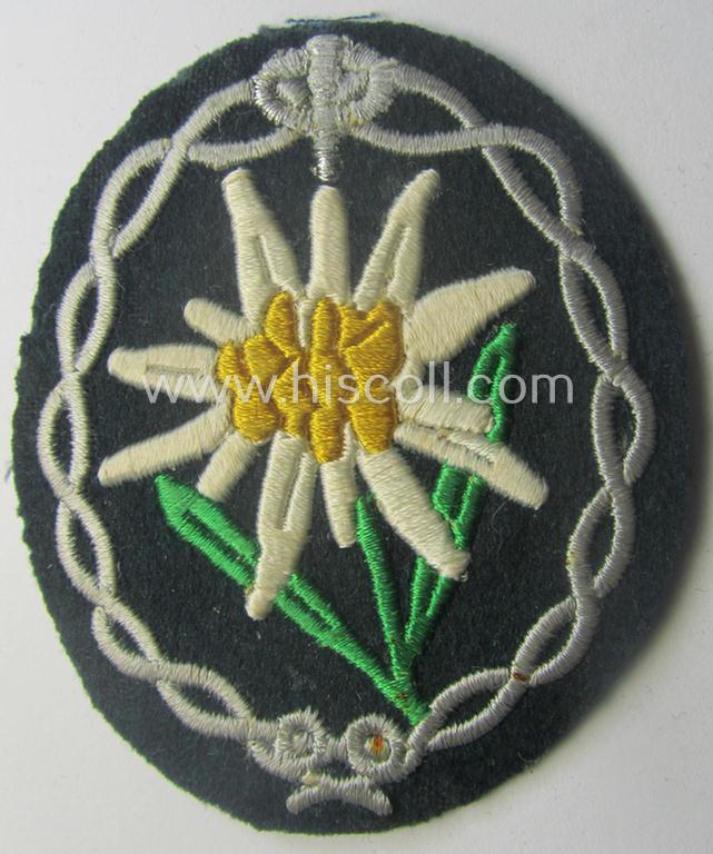 WH (Heeres) EM- (ie. NCO-) type, so-called: 'Edelweiss'-armpatch being a machine-embroidered example