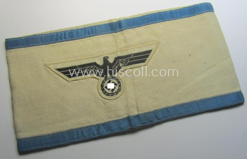 WH (Heeres ie. Kriegsmarine) armband (or: 'Dienst-Armbinde') as was (presumably) intended for (graduated-) staff-members serving within one of the army- ie. naval, officers'-cadet-schools