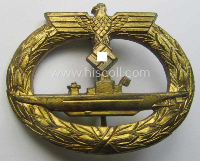 WH (Kriegsmarine), 'Feinzink'-based: 'U-Bootkriegsabzeichen' (or: U-boat war-badge) being a marker (ie. 'ÜÜ'-) marked example by the: 'E.Ferd. Wiedmann'-company