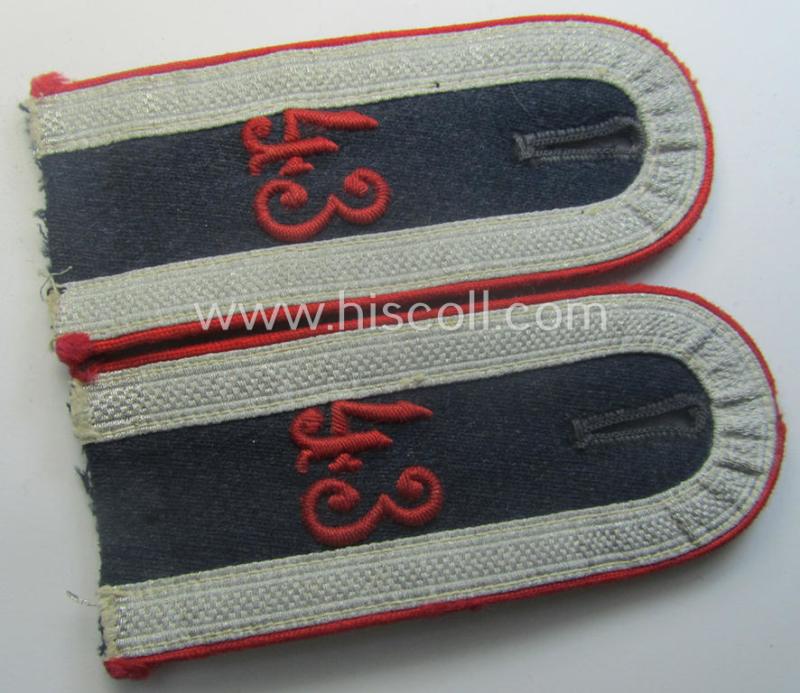 Pair of WH (Luftwaffe) 'cyphered' shoulderstraps: 'Uwm. des Flak-Artillerie-Rgts. 43'