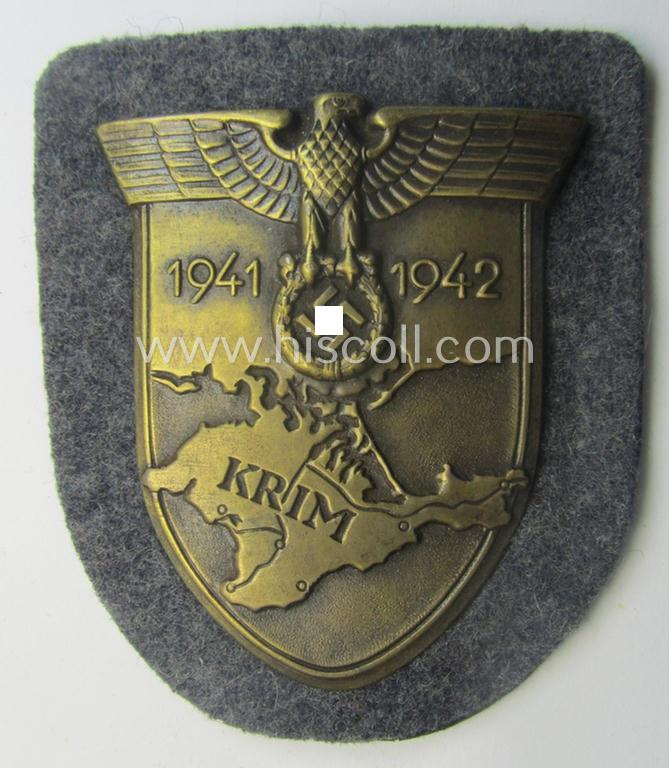 WH (Luftwaffe) 'Krim'-campaign-shield (as was produced by a by me unidentified maker) and that comes in a presumably issued- albeit still 'virtually mint', condition