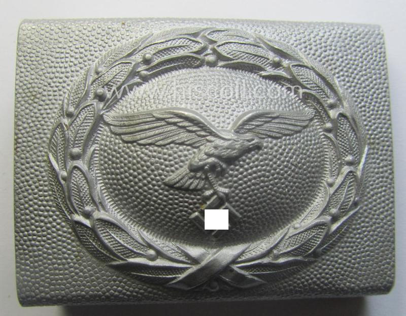 'Stonemint', WH (Luftwaffe) silver-coloured and/or molded aluminium-based belt-buckle, being a clearly maker- (ie. 'C.T.D.-) marked example