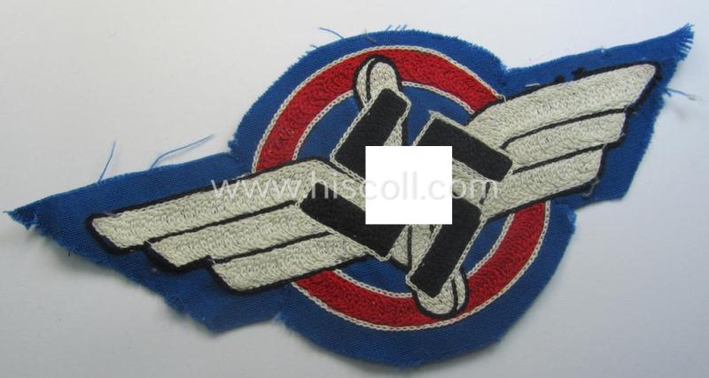HJ (ie. 'Hitlerjugend') pre-war- (ie. after 1938-) so-called: 'Sporthemd-Abzeichen' that was intended for usage by a member who served within the so-called: 'Luftsportscharen'