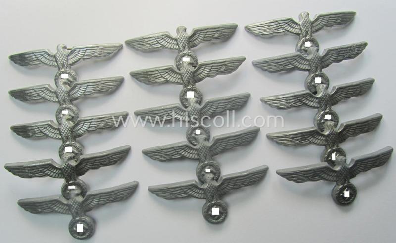 'Virtually mint- ie. unissued', WH (Heeres) EM/NCO-pattern visor- (ie. 'Schirmmützen'-) cap-eagle (being a typical unmarked example as executed in zinc- ie. 'Feinzink'-based metal)