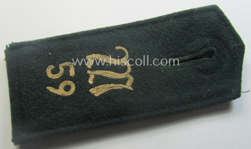 Single example of an early-period (ie. 'M36- o. M40'-pattern and pointed-styled), WH (Heeres) 'cyphered', EM-type shoulderstrap as was intended for a: 'Soldat des Inf.-Maschinengewehr-Abts. 59'