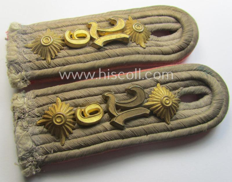 Pair of - truly used- and/or worn! - WH (Heeres) 'cyphered' officers'-type shoulderboards as was intended for a: 'Hauptmann u. Mitglied des Panzer-Aufklärungs-Abtlgs. 9'