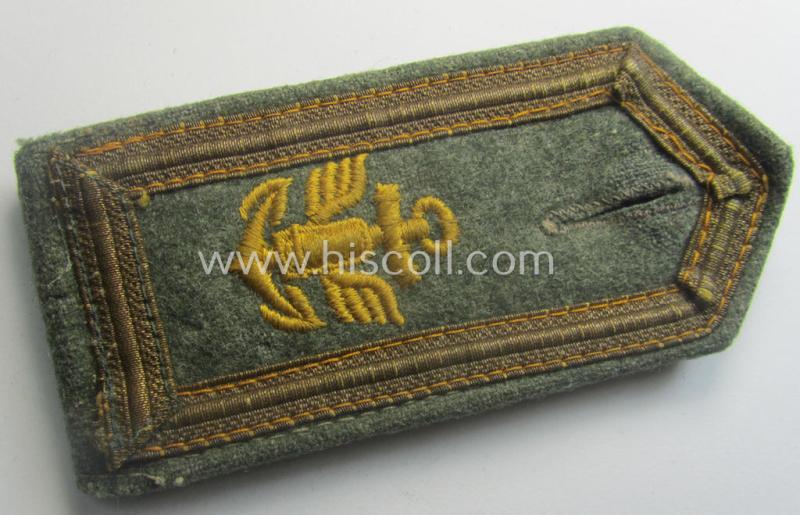 Single, 'cyphered'- (and I deem early- ie. mid-war-period) WH (Kriegsmarine) NCO-type shoulderstrap as was intended for usage by an: 'Unterfeldwebel eines Küsten-Artillerie-Rgts.'