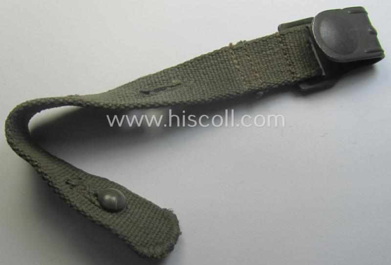 Replacement carrying-strap (ie. 'Tragelasche für Gasmaskenbuchse') as was specifically intended for usage on the German WWII-period gas-mask-cannisters being a non-maker-marked example