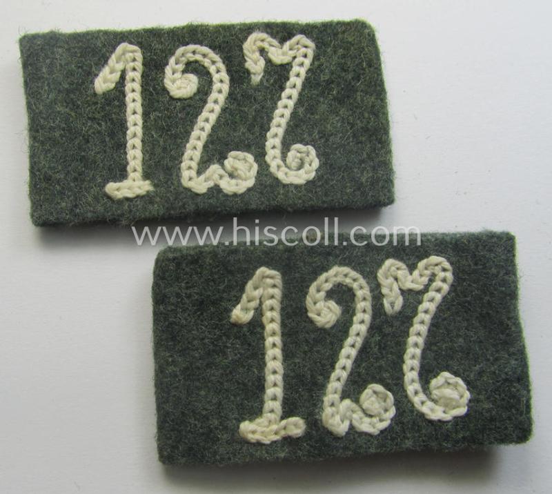 Pair of WH (Heeres) 'Infanterie'-related, 'Schulterstück-Überschuben': 'Soldat des Infanterie-Rgts. 127'