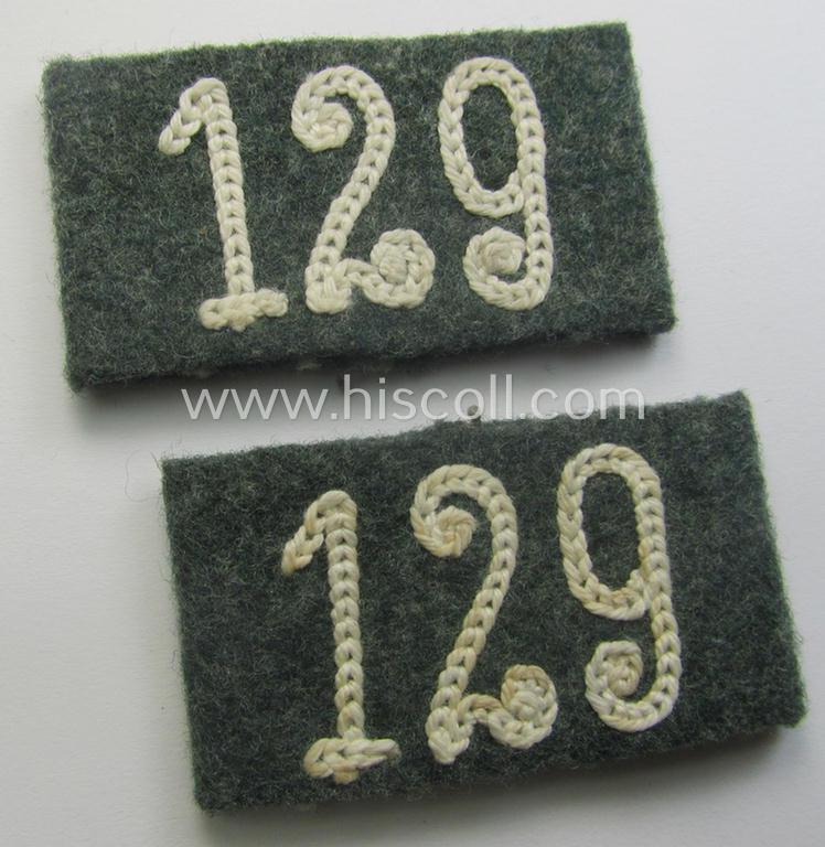 Pair of WH (Heeres) 'Infanterie'-related, 'Schulterstück-Überschuben': 'Soldat des Infanterie-Rgts. 129'