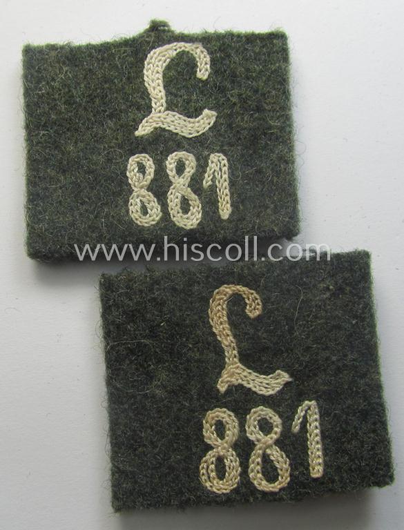 Pair of WH (Heeres) 'Infanterie'-related 'Schulterstück-Überschuben': 'Soldat des Landesschützen-Batalions 881'