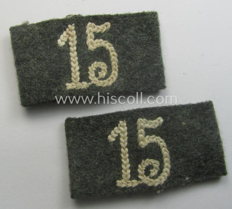 Pair of WH (Heeres) 'Infanterie'-related, 'Schulterstück-Überschuben': 'Soldat des Infanterie-Rgts. 15'