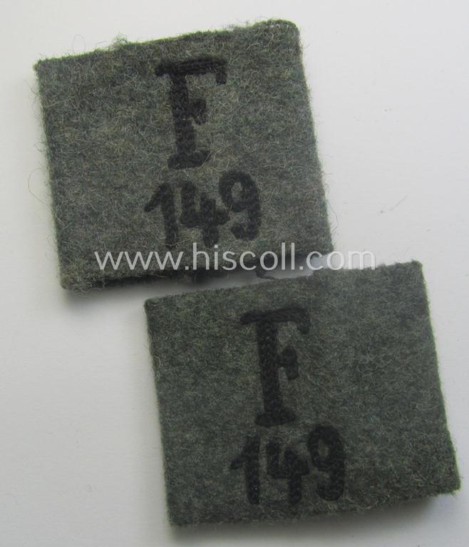 Pair of WH (Heeres) 'Pioniere'-related, 'Schulterstück-Überschuben': 'Soldat u. Mitglied des Festungsbau-Batallions 149'