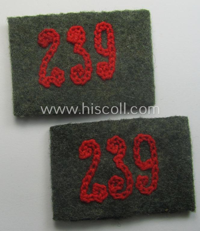 Pair of WH (Heeres) 'Artillerie'-related, 'Schulterstück-Überschuben': 'Soldat des Artillerie-Rgts. 239'