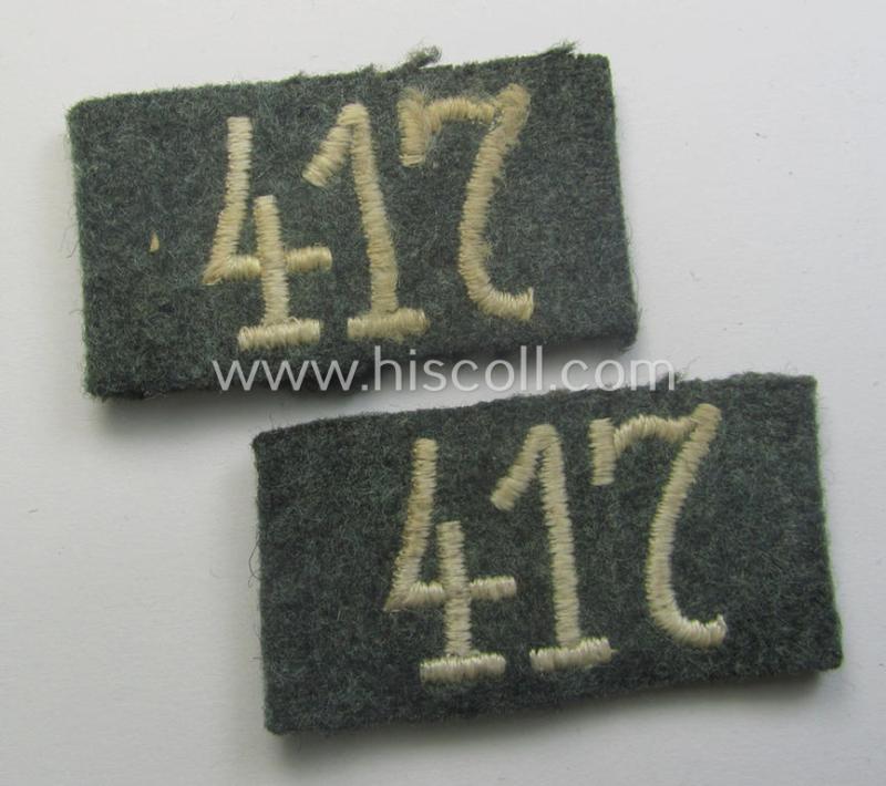 Pair of WH (Heeres) 'Infanterie'-related 'Schulterstück-Überschuben': 'Soldat des Infanterie-Regiments 417'