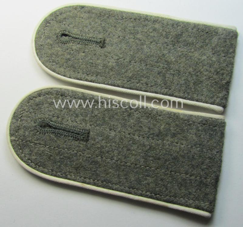 Pair of later-war-period, so-called: 'M44'-pattern, 'simplified' WH (Heeres) EM-type shoulderstraps: 'Soldat der Infanterie-Trpn.'