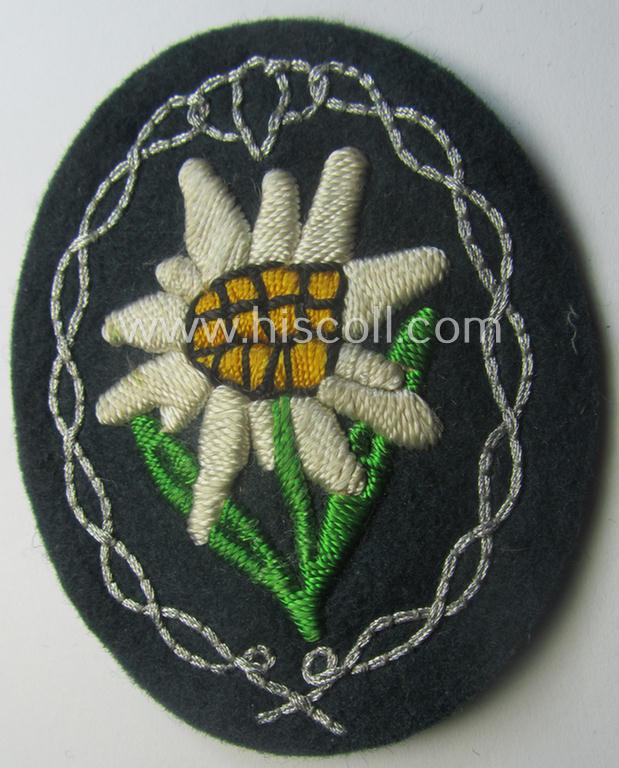WH (Heeres) EM- (ie. NCO-) type, so-called: 'Edelweiss'-armpatch being a very detailed and nicely hand-embroidered example