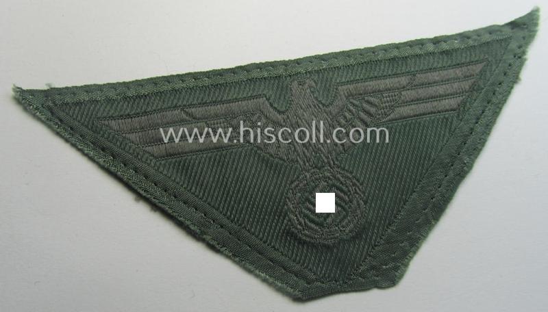 Truly used- and/or carefully tunic-removed, later-war-period, WH (Heeres) so-called: 'M44'-pattern- and/or: trapezoid-shaped breasteagle (ie. 'Brustadler für Manns. u. Uffz.')