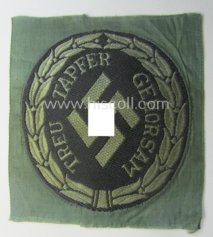 Enlisted-mens'-type, so-called: 'Schutzmannschaften' (or: 'Schuma') armshield, as executed in greyish-coloured thread on a field-grey-coloured background