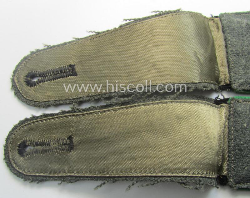Pair of EM- (ie. NCO-) type 'Sicherheitsdienst'- (ie. 'SD'-) related shoulderstraps: 'Schützmannschaften' (ie. 'Schuma')