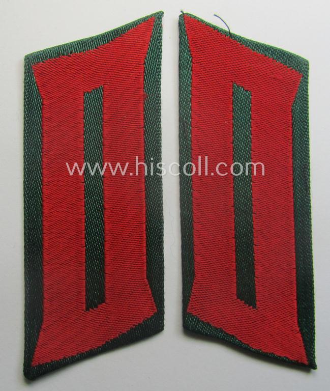Fully matching - and truly rarely encountered! - pair of so-callled: Eastern volunteer- (ie. 'Ostvölker'-) related collar-tabs as was specifically intended for usage by a member serving within the 'Russian Liberation Army' (ie. POA)