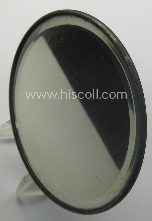 Interesting, WWII-period 'souvenir-item' (ie. hand-held mirror or: 'Spiegel') showing an illustration of a uniformed soldier coupled with the text: 'Westfront'