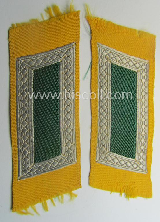 Pair of (entirely!) 'BeVo'-woven, NCO-pattern 'Ostvölker'-collar-tabs as intended for an: 'Armenischer'-volunteer within the 'Deutsche Wehrmacht' (ie. 'Zugführer' within the: 'Armenisches Legion')