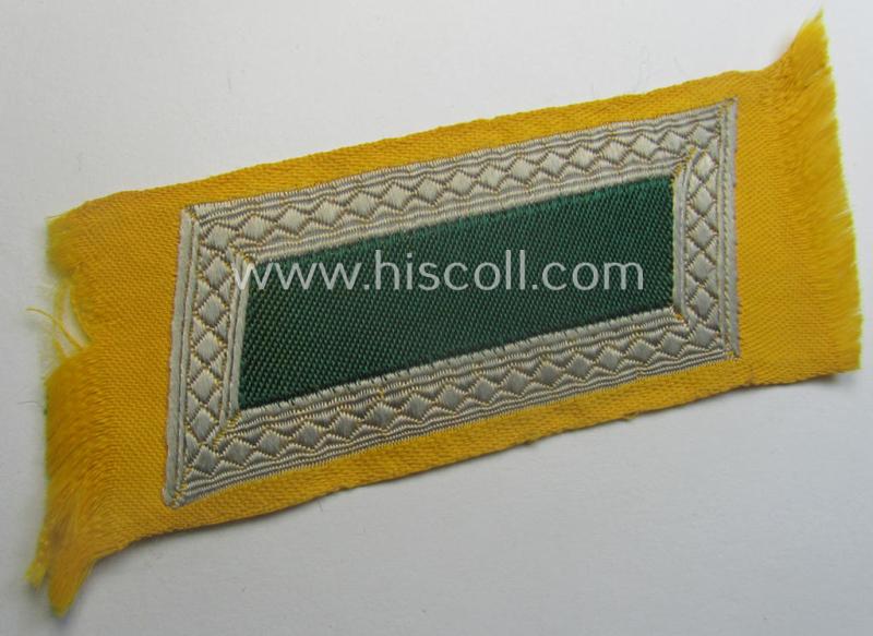 Regrettably single, (entirely!) 'BeVo'-woven, NCO-pattern 'Ostvölker'-collar-tab as intended for an: 'Armenischer'-volunteer within the 'Deutsche Wehrmacht' (ie. 'Zugführer' within the: 'Armenisches Legion')