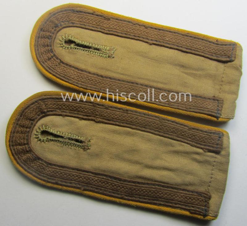 Pair of WH (Luftwaffe) 'tropical-styled' shoulderstraps (as was specifically for usage on the tropical-shirts ie. tunics) as was intended for usage by an: 'Uffz. der Flieger- o. Fallschirmjäger-Trpn.'