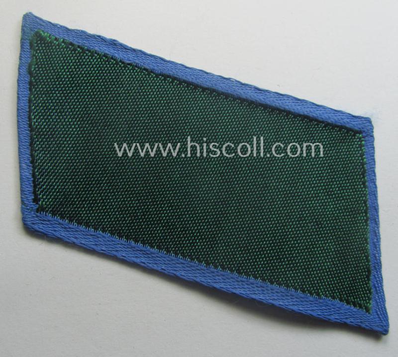 Regrettably single, (entirely!) 'BeVo'-woven, EM-pattern 'Ostvölker'-collar-tab as intended for a: 'Turkistanian'-volunteer within the 'Deutsche Wehrmacht' (ie. 'Soldat' within the: 'Turkistanianisches Legion')