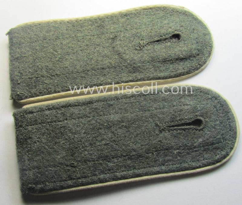 Pair of later-war-period, so-called: 'M44'-pattern, 'simplified' WH (Heeres) EM-type shoulderstraps: 'Soldat der Infanterie-Trpn.'