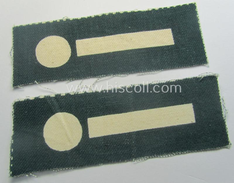 Fully matching - and scarcely found! - pair of 'printed'-pattern so-callled: Eastern volunteer- (ie. 'Ostvölker'-) related collar-tabs as was specifically intended for usage by a member serving within the 'Russian Liberation Army' (ie. POA)