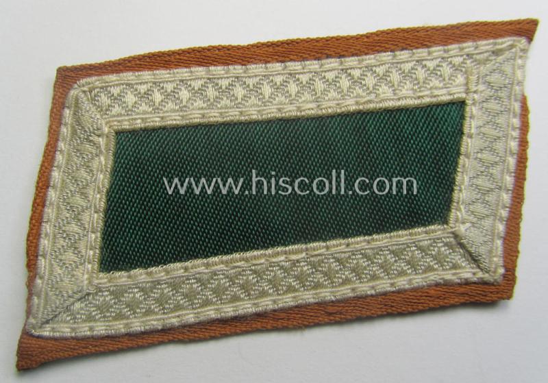 Regrettably single, (partly!) 'BeVo'-woven, NCO-pattern 'Ostvölker'-collar-tab as intended for a 'Nord-Kaukasischer' volunteer within the 'Deutsche Wehrmacht' (ie. 'Zugführer' within the: 'Nord-Kaukasischer Legion')