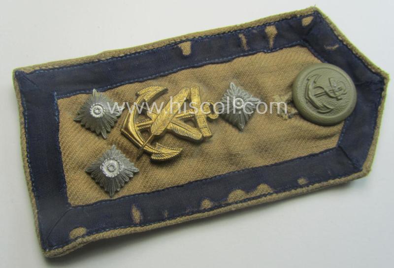 Single, WH (Kriegsmarine) 'tropical-styled', 'cyphered' NCO-type shoulderstrap (as was specifically intended for usage on the KM-tropical-shirts ie. tunics) as was intended for a: 'Stabsoberfeldwebel'
