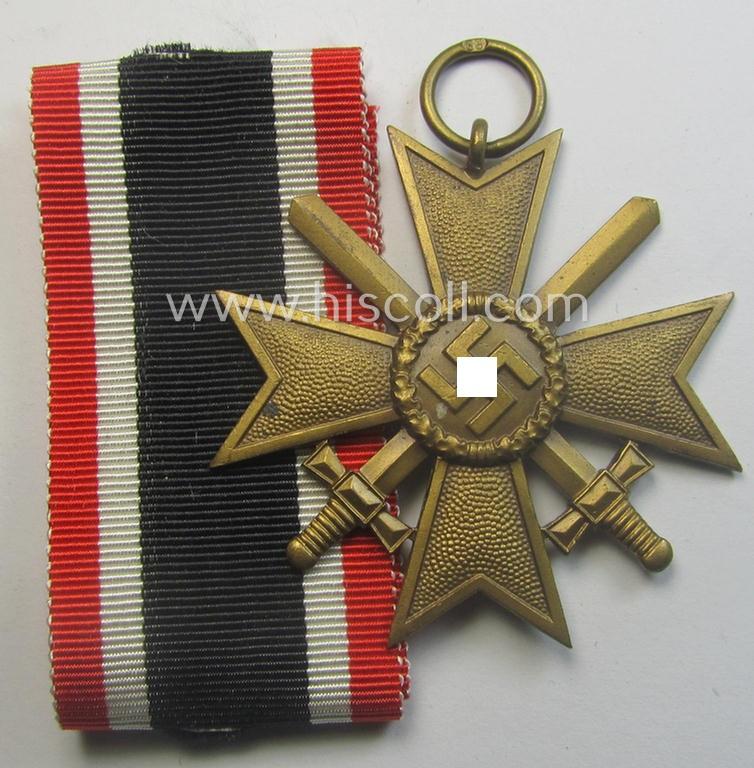 Medal-set: 'KvK 2. Klasse mit Schwertern' being a maker- (ie. '63'-) marked (and just minimally used) specimen by the maker- (ie. 'Hersteller') named: 'Franz J. Klast & Söhne'