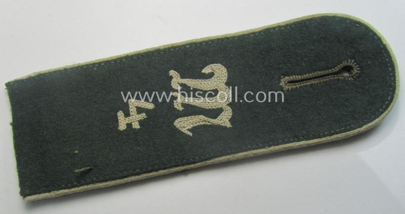 Single example of an early-period (ie. 'M36- o. M40'-pattern and rounded-styled), WH (Heeres) 'cyphered', EM-type shoulderstrap as was intended for a: 'Soldat des Inf.-Maschinengewehr-Abts. 4'