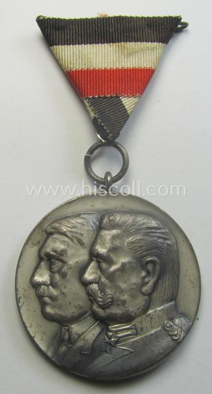 Most certainly unusually found, silver-toned, 'Bahnschutz'- (ie. railway-protection-service-) related commemorative shooting-contest medal entitled: 'Bahnschutz Landeswettschiessen - Göppingen - 2.Sept. 1934'