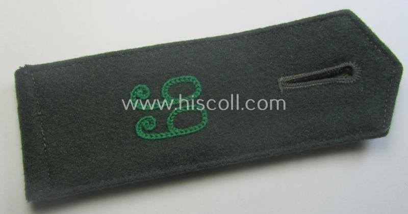 Single, WH (Heeres) EM-type (ie. 'M36-/M40'-pattern- and 'pointed styled-') 'cyphered' shoulderstrap as was intended for usage by a: 'Soldat des Gebirgsjäger-Rgts. 99'