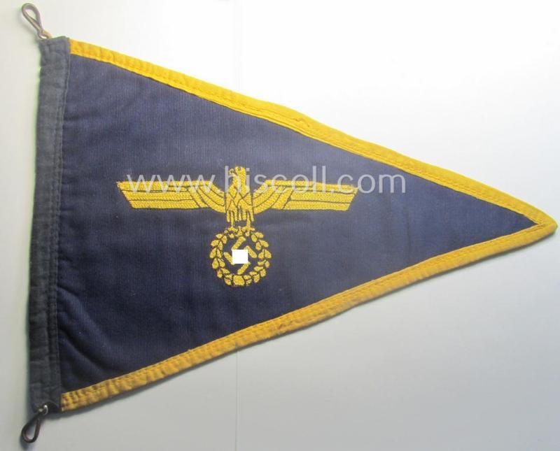 Very decorative - and officially-issued! - so-called: WH (Kriegsmarine) related vehicle- (ie. car-) flag (ie. 'Autostander o. Fahne der Kriegsmarine')