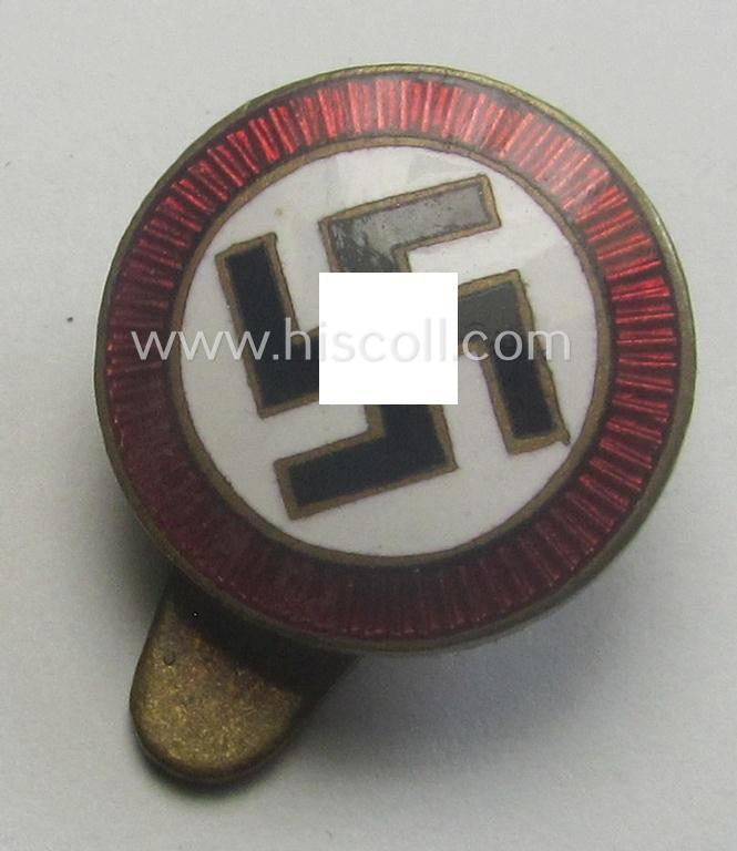 'N.S.D.A.P.'-supporter-pin- ie. party-badge (or: 'Parteiabzeichen') being a smaller-sized specimen that is void of a makers'-designation