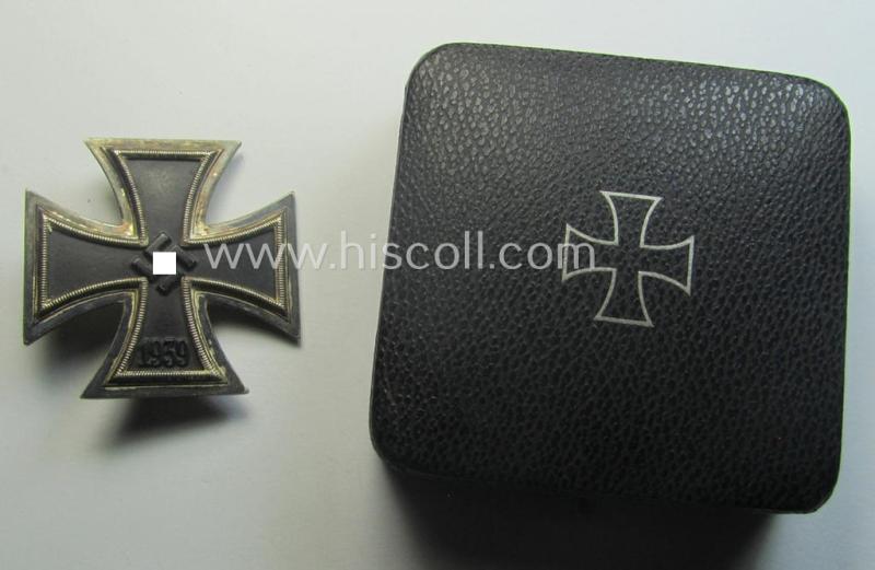 'Eisernes Kreuz 1. Klasse' (ie. Iron Cross 1st class) being an (I deem) early-war-period-produced (albeit non-maker-marked) example that comes complete in its specific (luxuriously-styled!) etui as issued and/or recently found