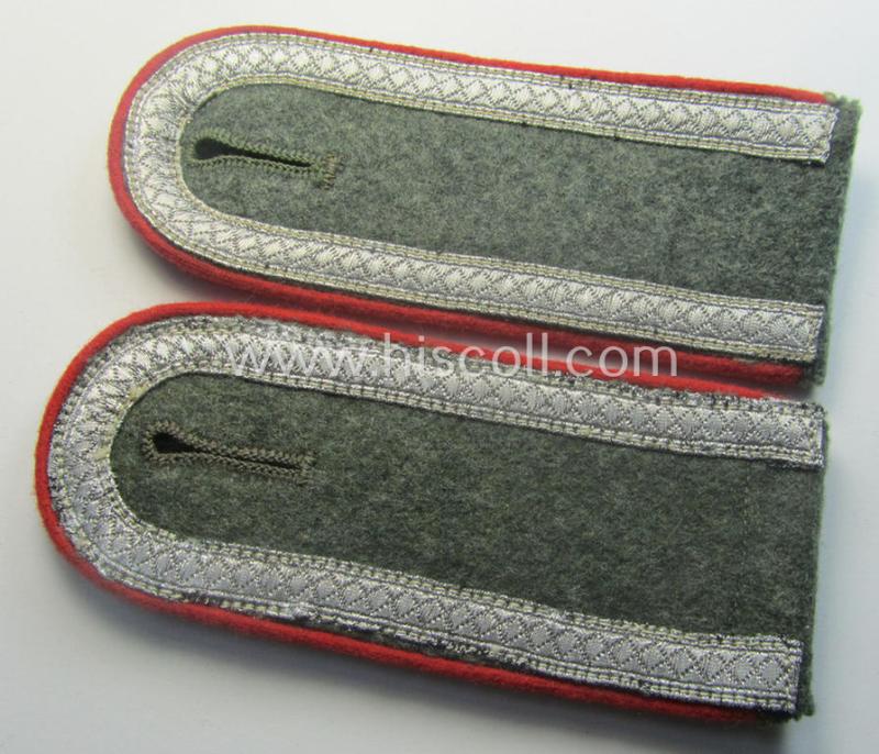 Pair of WH (Heeres) early- (ie. mid-) war-period- (ie. 'M40'- ie. 'M43'-pattern), 'standard-issued' NCO-type shoulderstraps: 'Unterwachtmeister eines (Sturm)Art.-Abts. o. Rgts.'