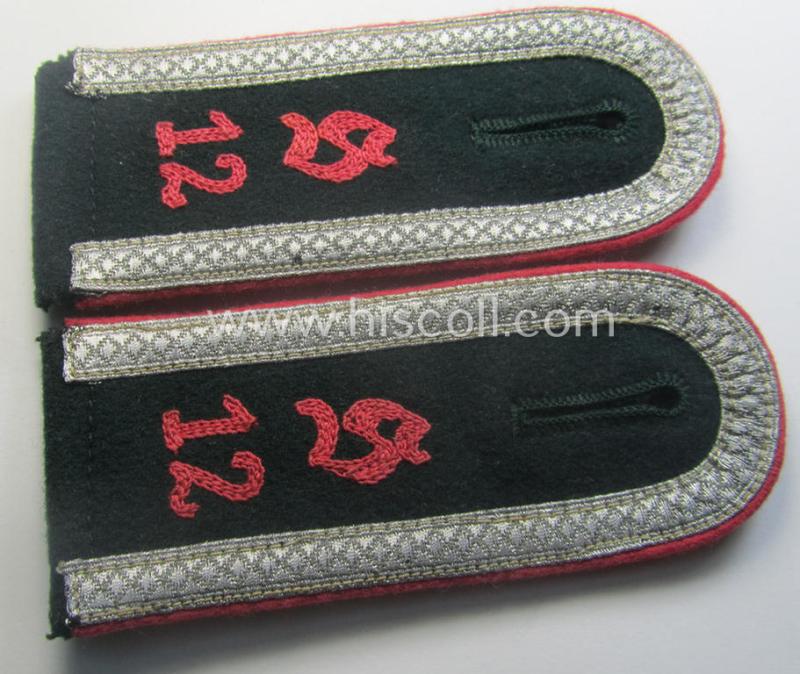 Pair of WH (Heeres) neatly 'cyphered', so-called: 'M40'-pattern NCO-type shoulderstraps: 'Unteroffizier des Panzer-Schützen-Rgts. 12'