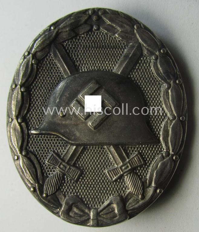 'Verwundeten-Abzeichen in Silber' being a clearly maker- (ie. '30'-) marked- and typical 'Buntmetall'-based example as was produced by the desirable maker: 'Hauptmünzamt Wien'