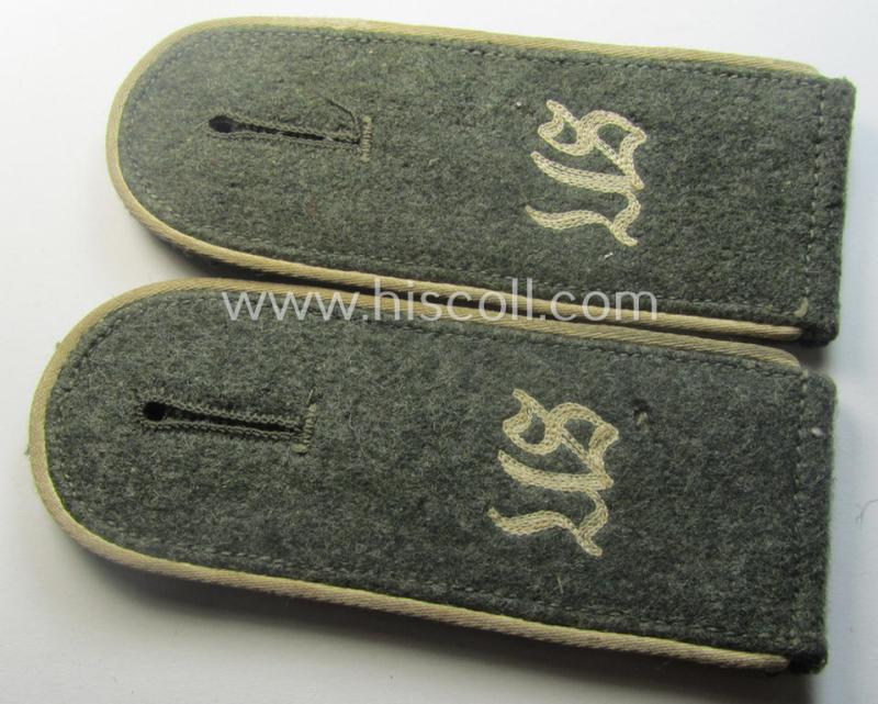 Very desirable pair of WH (Heeres), early- (ie. mid-) war-period (ie. 'M40'- ie. 'M43'-pattern) EM-type 'cyphered' shoulderstraps for a: 'Soldat der Infanterie-Truppen u. Mitglied einer Unteroffiziersschule'