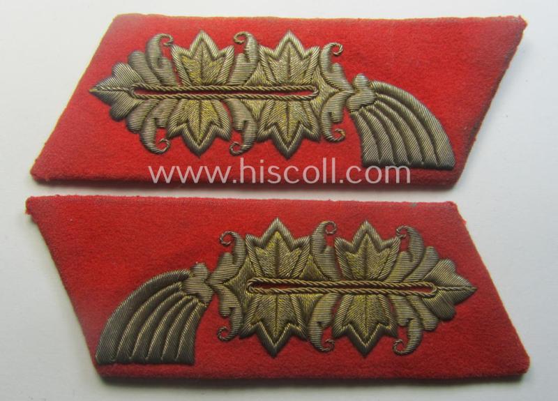 Truly worn- and clearly tunic-removed, fully matching pair of WH (Heeres) 'Kragenspiegel für Generale des Heeres'