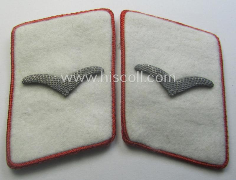 Fully matching pair of WH (Luftwaffe) bright-red-piped, EM- (ie. NCO-) type collar-patches (ie. 'Kragenspiegel') as was intended for usage by a member within one of the units of the: 'Hermann Göring-Division'