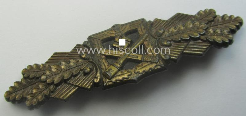 'Nahkampfspange in Bronze' (or: bronze-class close-combat clasp ie. CCC) being a maker- (ie. 'F.&B.-L.'-) marked- and/or minimally converse-shaped specimen as was produced by the maker- (ie. 'Hersteller') 'Funcke u. Brüninghaus'