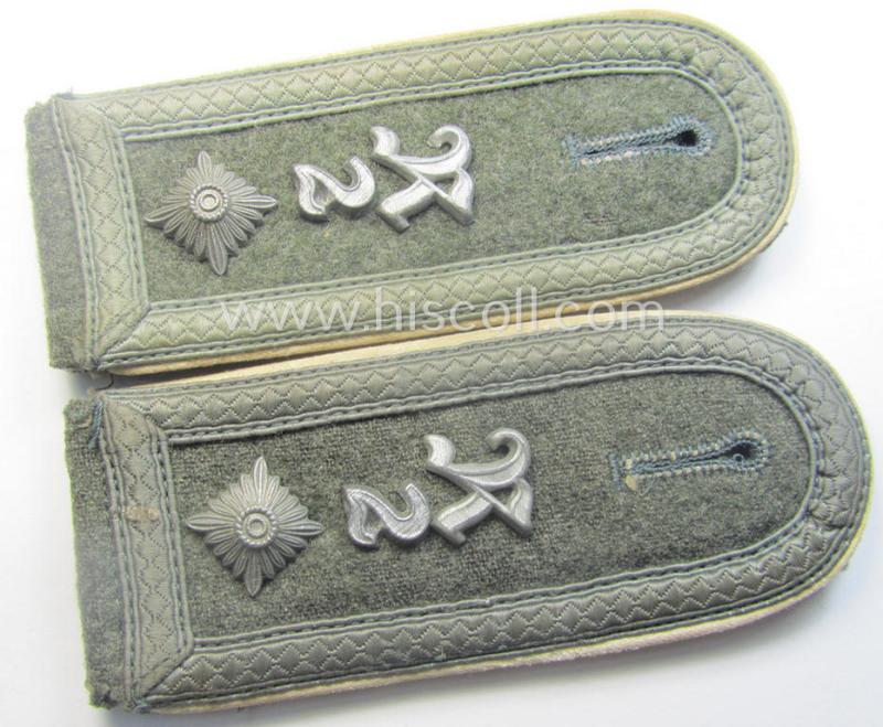 Pair of early- (ie. mid-) war-period WH (Heeres) 'M40'- (ie. 'M43'-) pattern, neatly 'cyphered' NCO-type shoulderstraps as was intended for a: 'Feldwebel u. Mitglied des Radfahrer-Schwadrons 2'